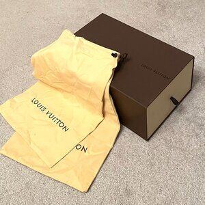 Authentic Louis Vuitton Empty Shoes Box 14 in x 9 in x 6 in, incl. Dust Bags